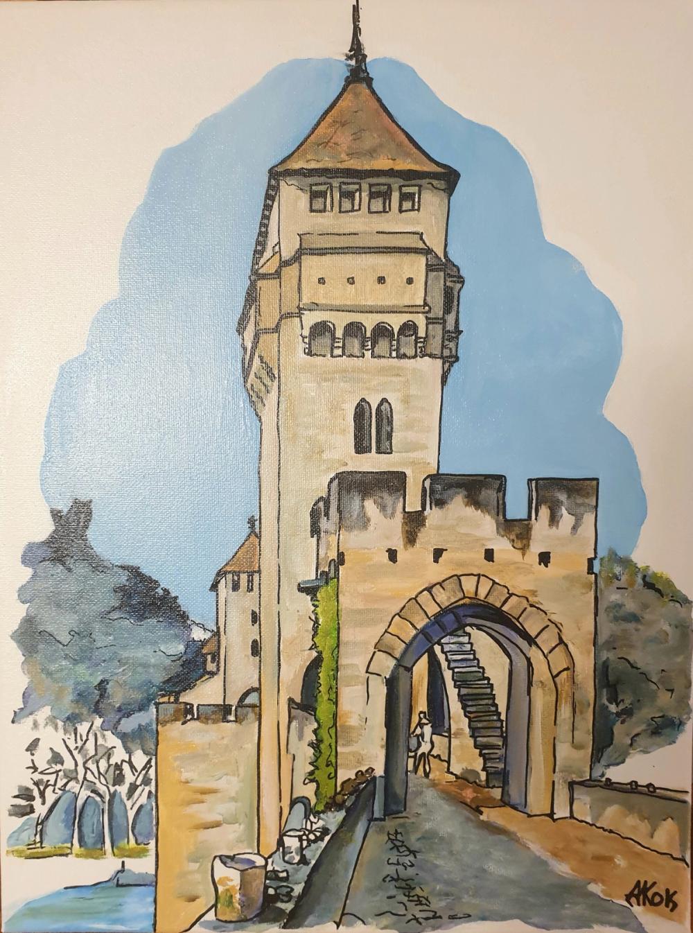 Pont Valentré CAHORS - — Acrylique sur toile
