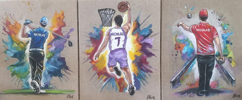 Triptyque Nicolas SOLBES — Acrylique sur toile