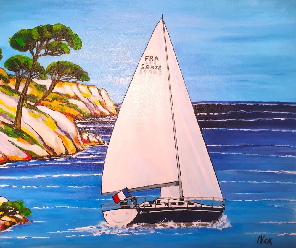 Le Dehler 36 de Bertrand — Acrylique sur toile