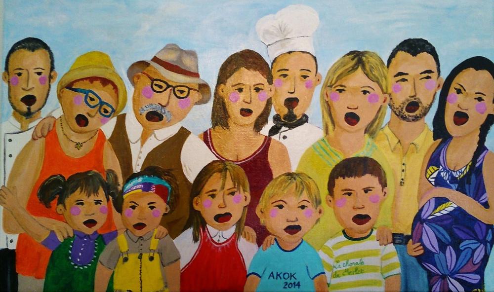 La chorale de Merlet ...x.... — Acrylique sur toile
