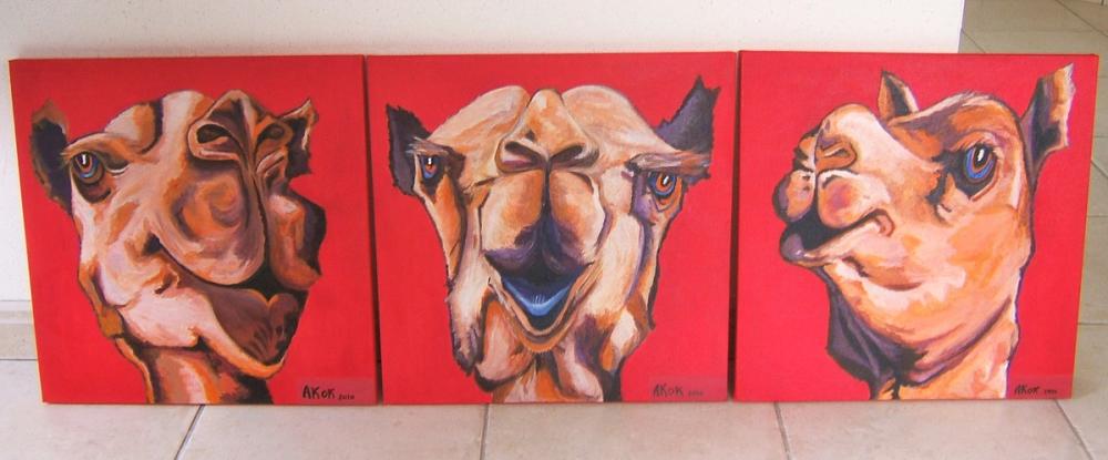 Les 3 Frères Dromadaires 400x400 SISSI — Acrylique sur toile