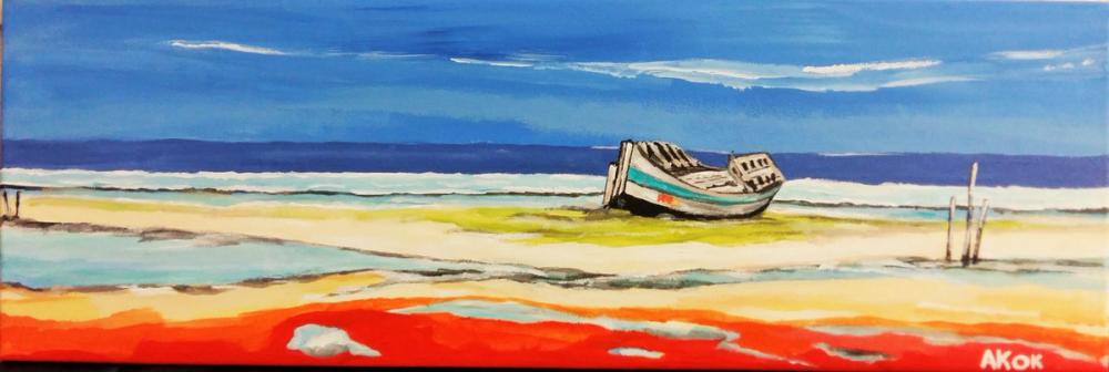Marine colorée — Acrylique sur toile