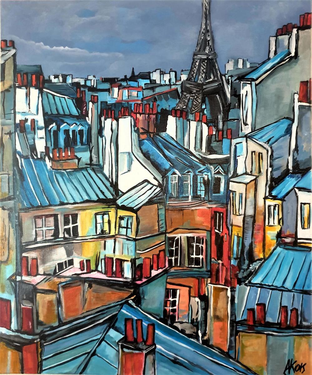 Les Toits de Paris — Acrylique sur toile