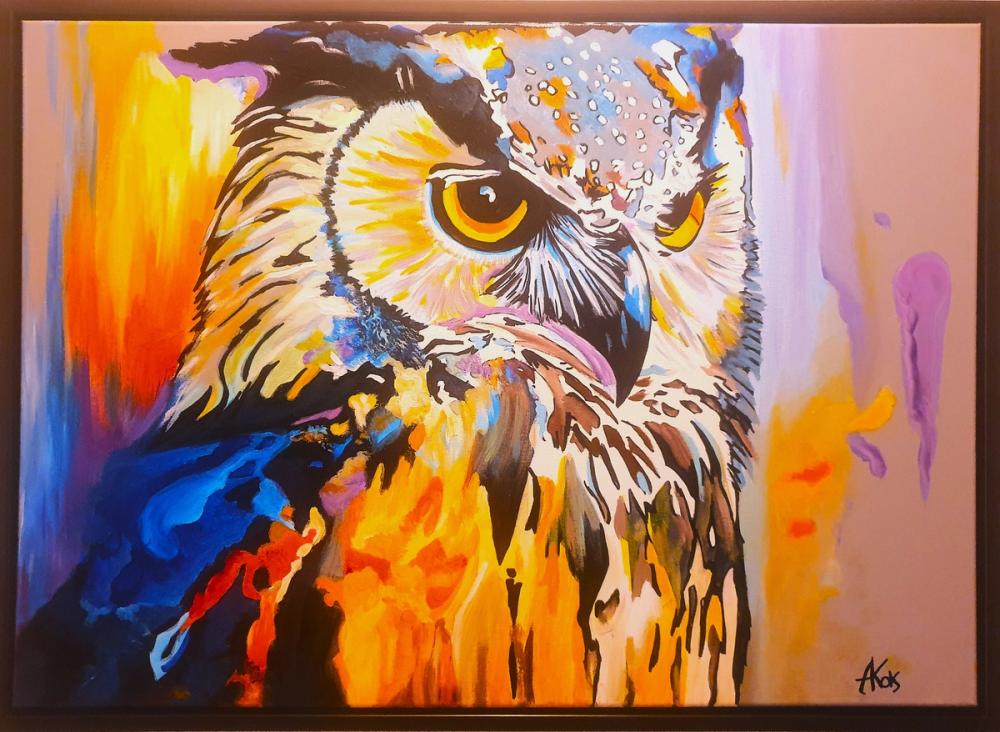 Hibou de JO — Acrylique sur toile