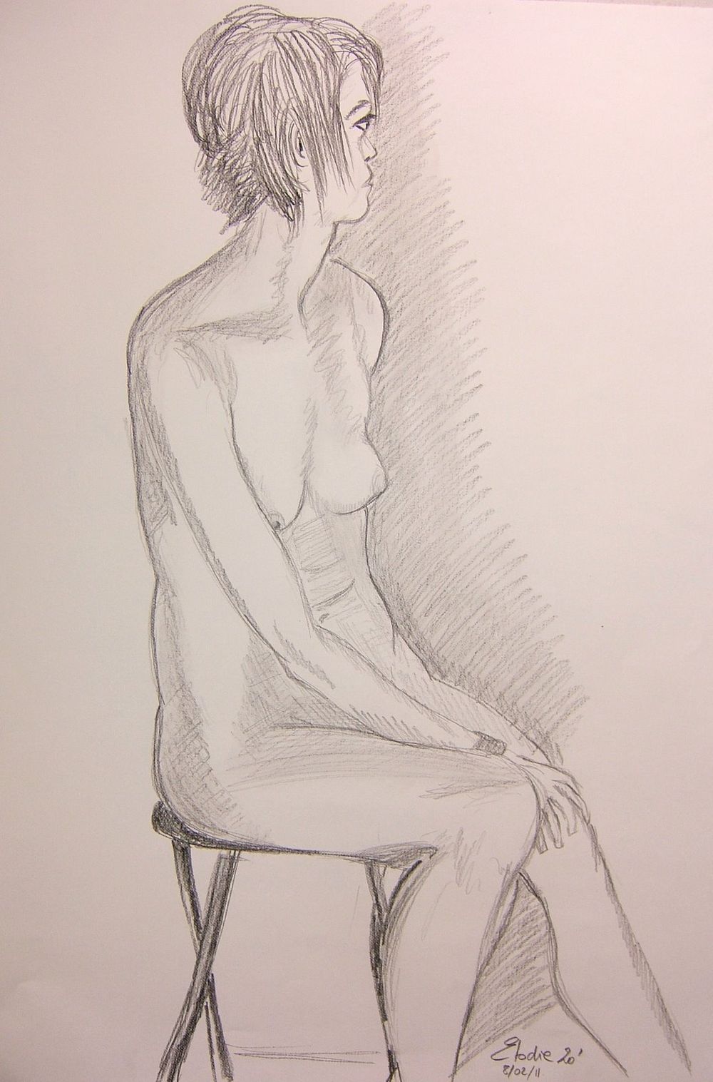 Elodie, pose 20' — Acrylique sur toile