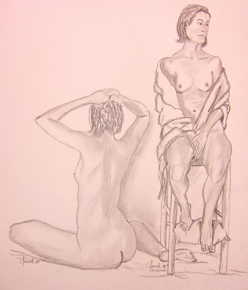 Muriel, pose 15 & 45' — Acrylique sur toile