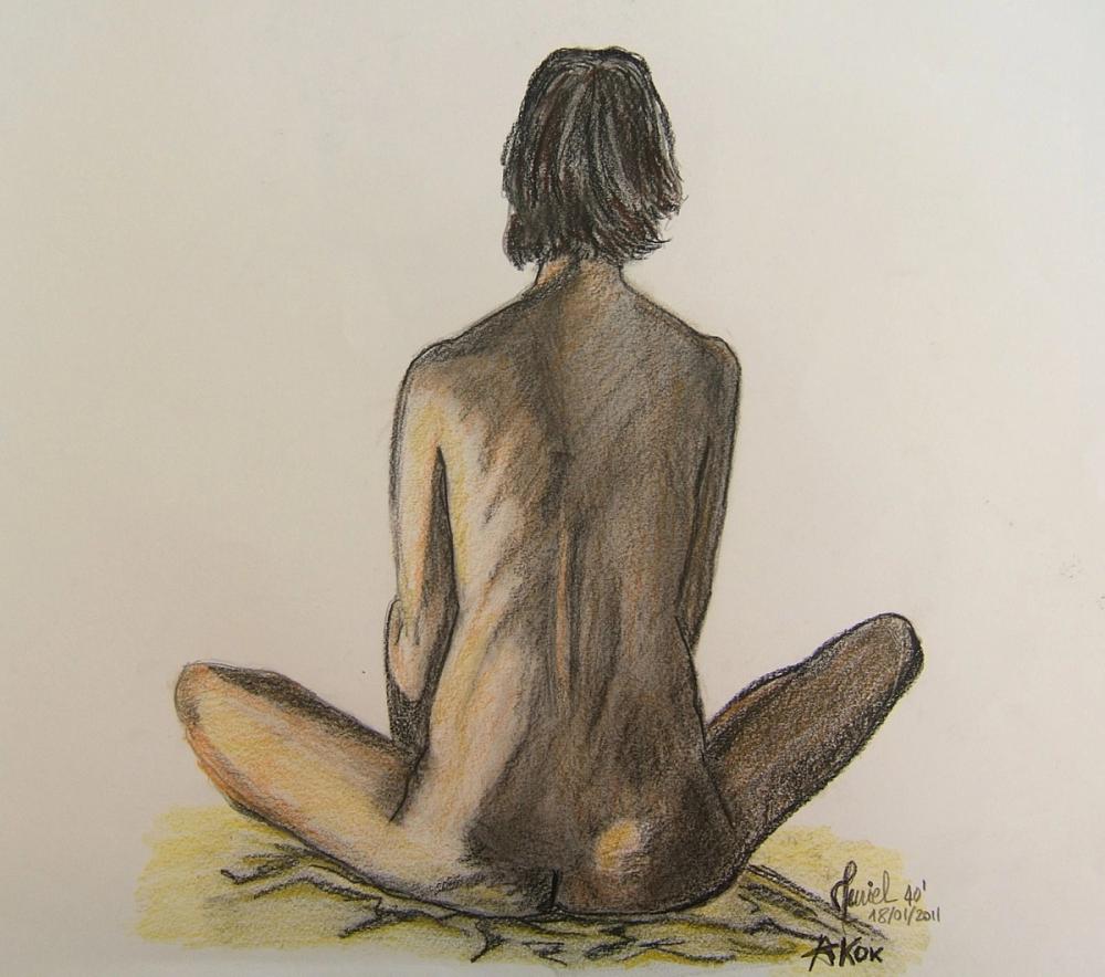 Muriel, pose 40' — Acrylique sur toile