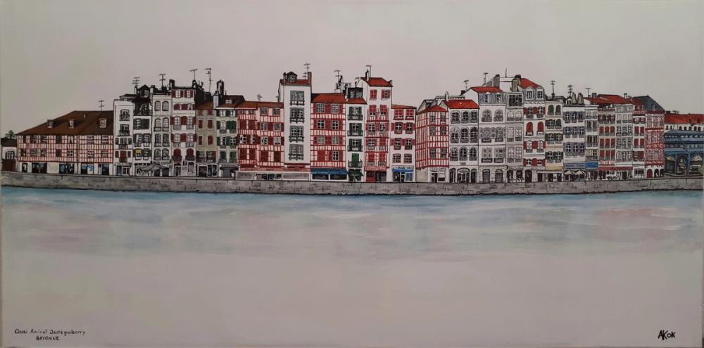 Quai Jaureguiberry Bayonne — Acrylique sur toile