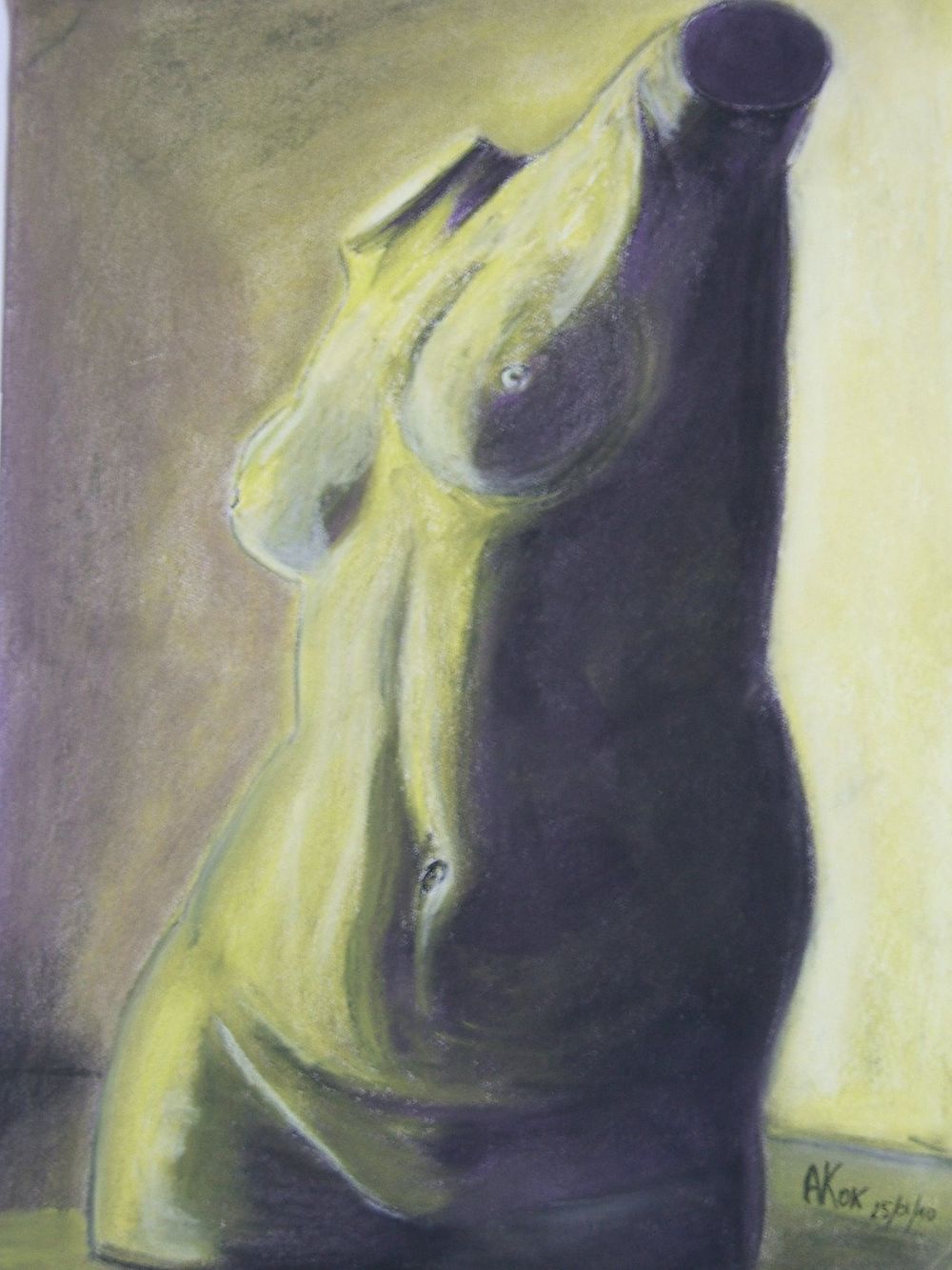 Vénus de Gozzo au pastel sec — Acrylique sur toile