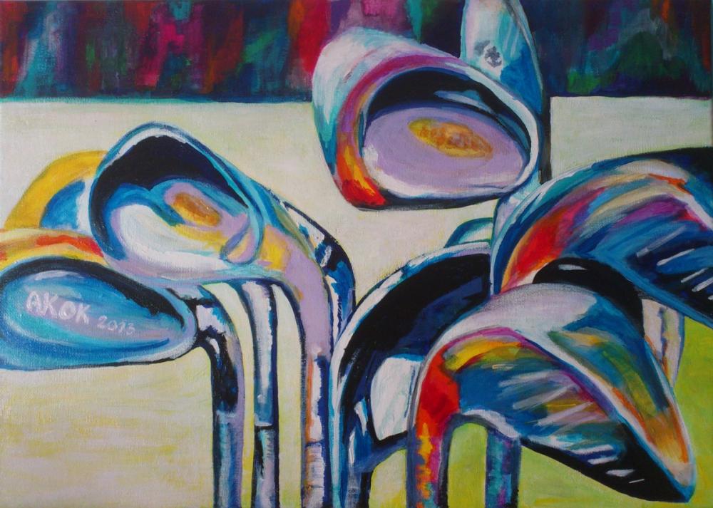 Clubs de GOLF — Acrylique sur toile
