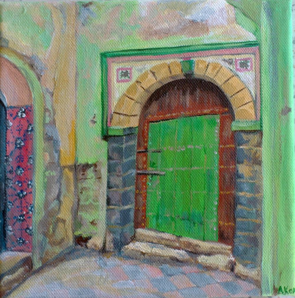 Portes mosquée d'Essaouira — Acrylique sur toile