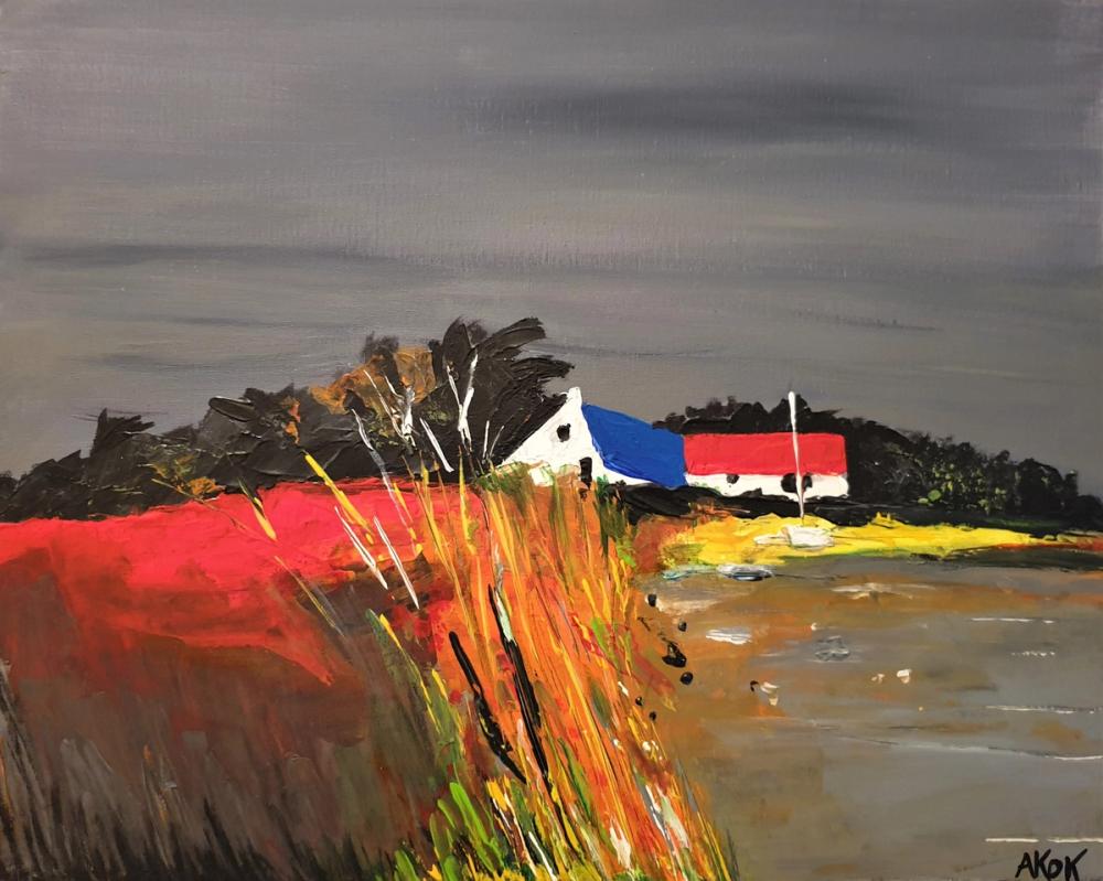 A l'étang Gris — Acrylique sur toile