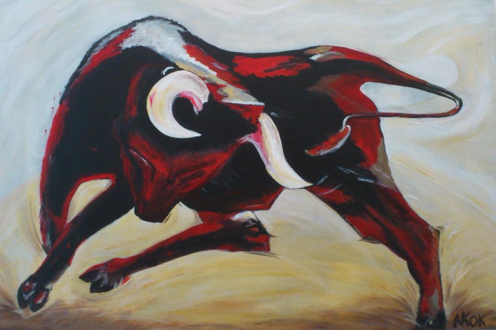 Taureau Del BéaL, 600x400, 2011-07-28 — Acrylique sur toile