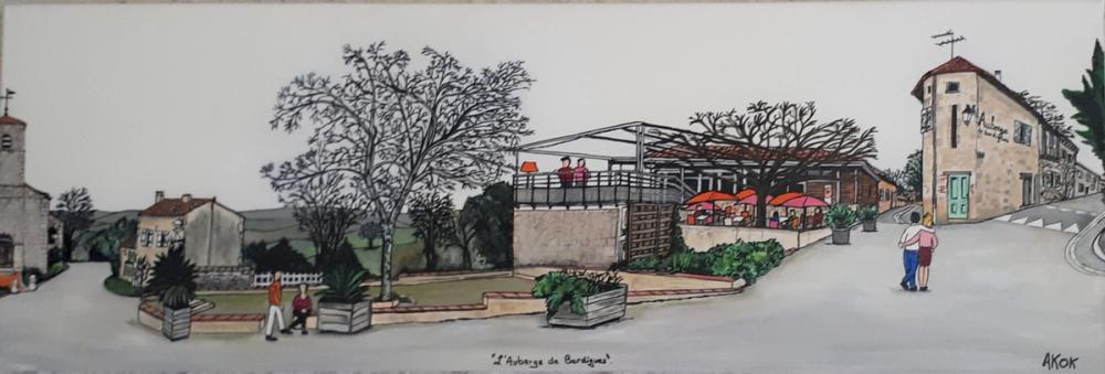 Auberge de Bardigues — Acrylique sur toile