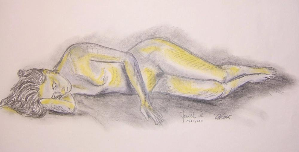 Muriel, pose 1h — Acrylique sur toile