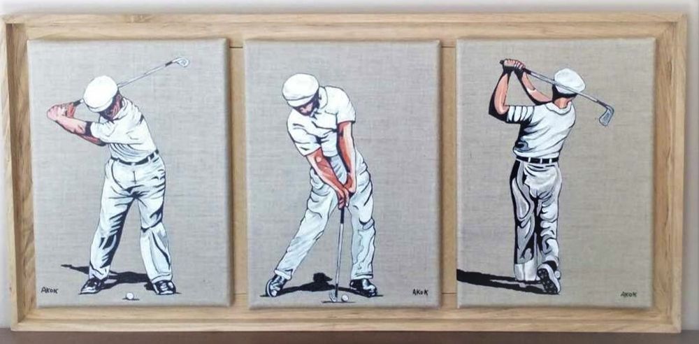 Swing à la Ben Hogan — Acrylique sur toile
