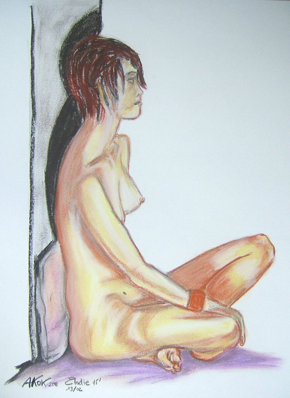 Elodie, pose 45' — Acrylique sur toile