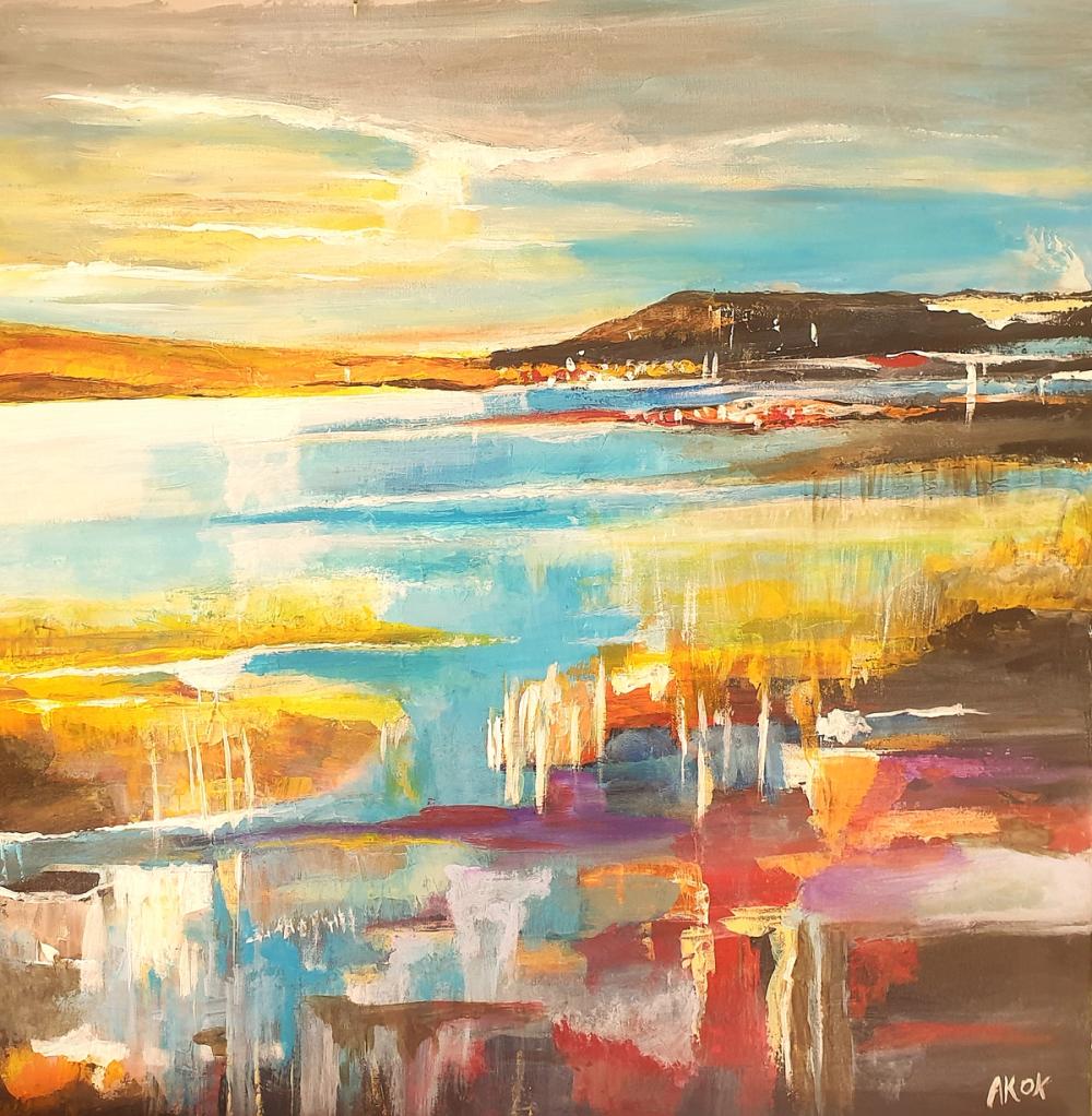 Marée multicolore — Acrylique sur toile
