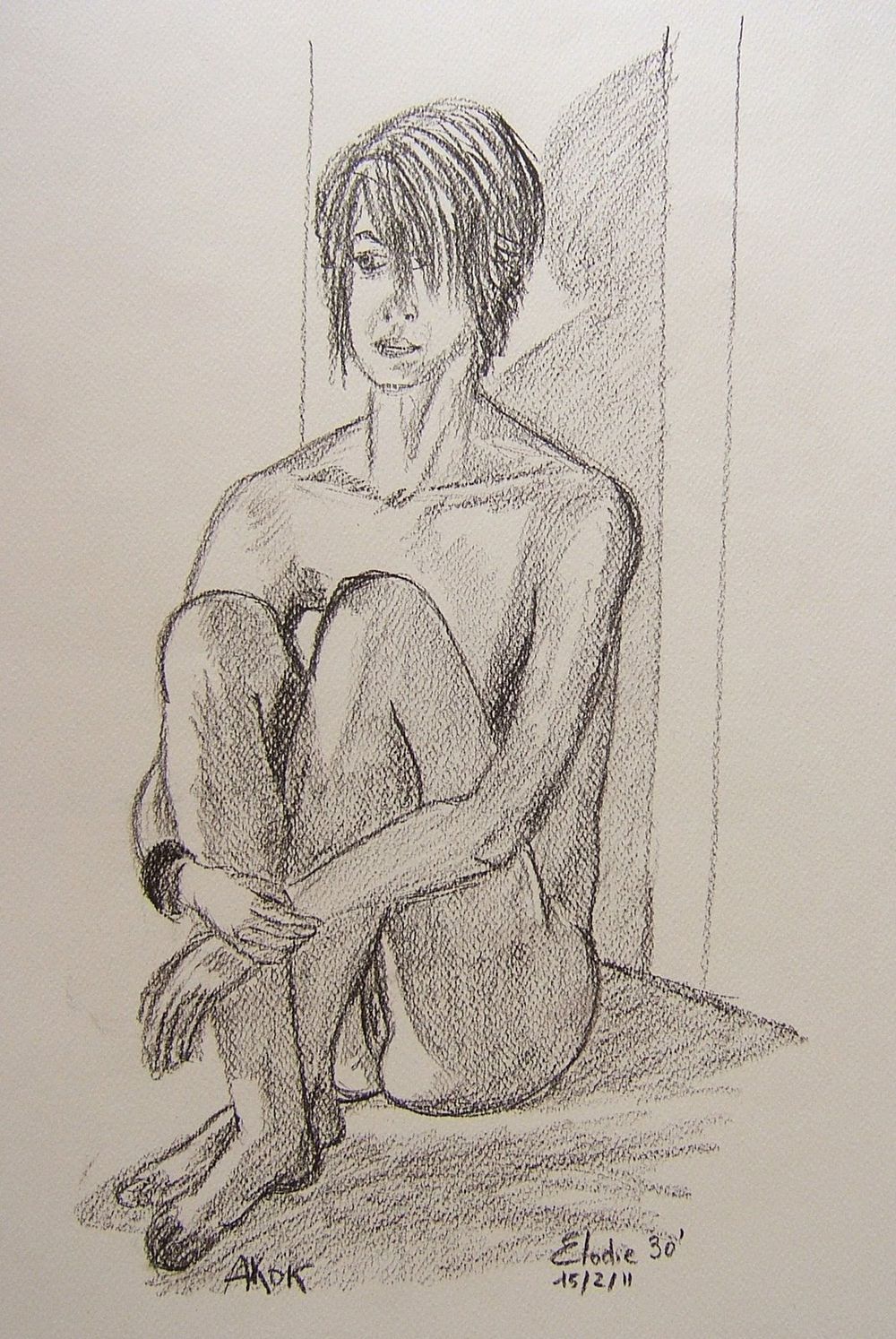Elodie, pose 30' — Acrylique sur toile