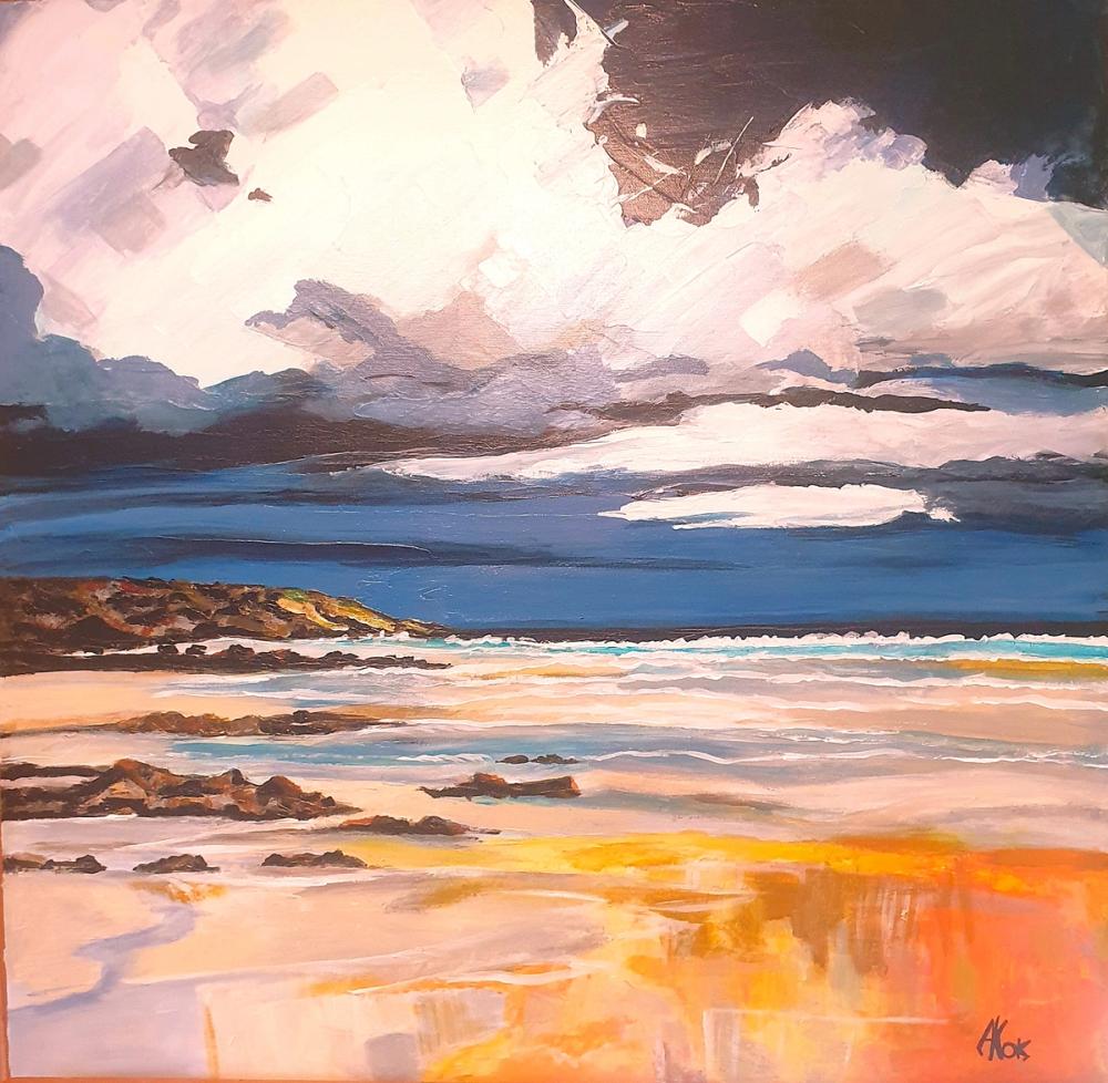 Ciel d'Orage sur Trez Bellec — Acrylique sur toile
