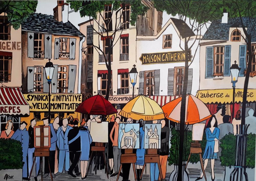 Place du Tertre Montmartre — Acrylique sur toile
