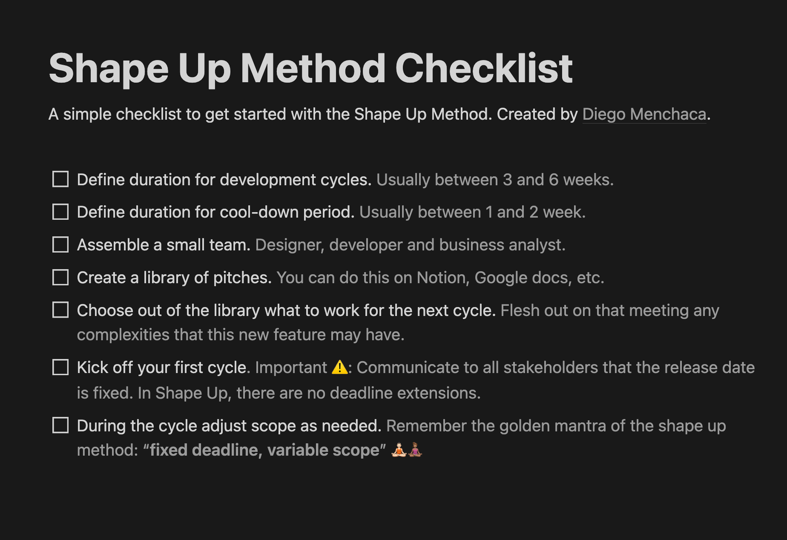Shape Up Method Shape Up Method: Quick Guide for Startup Founders | Diego Menchaca
