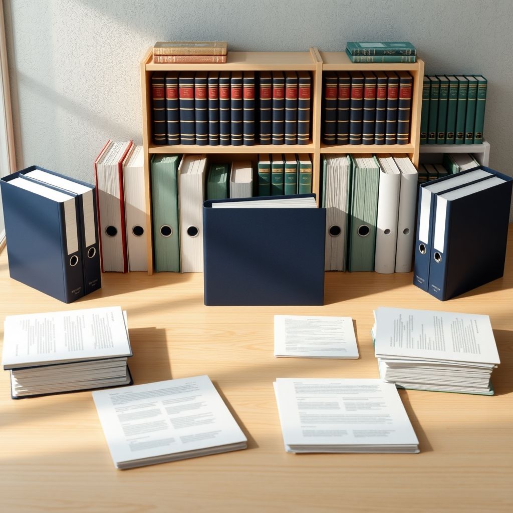 Conceptual illustration of workflow records for law firms organized for an inventory and scope review.