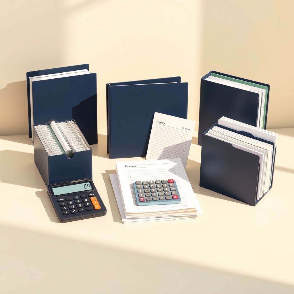 Conceptual illustration of workflow records for accounting firms organized for an inventory and scope review.