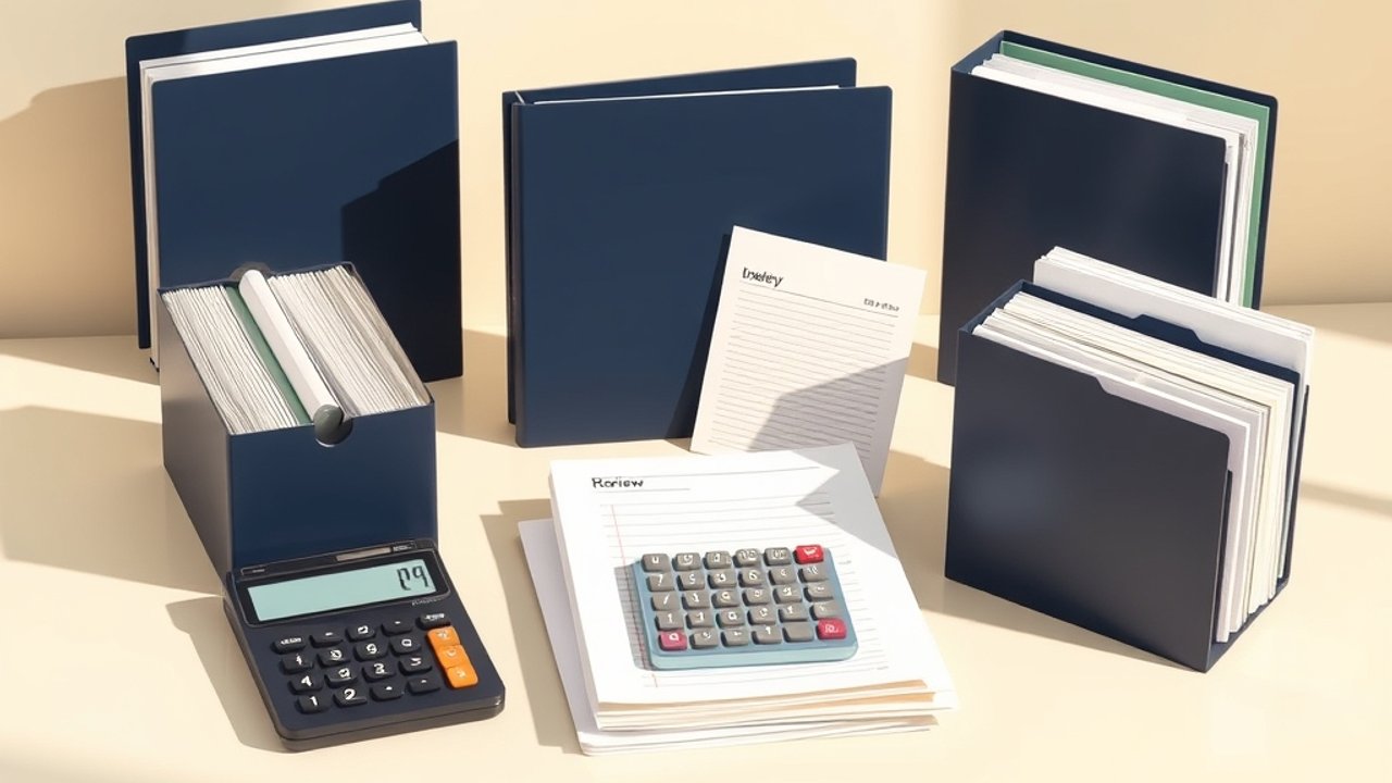 Conceptual illustration of workflow records for accounting firms organized for an inventory and scope review.