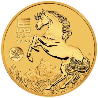 1 oz Gold Lunar Horse coin