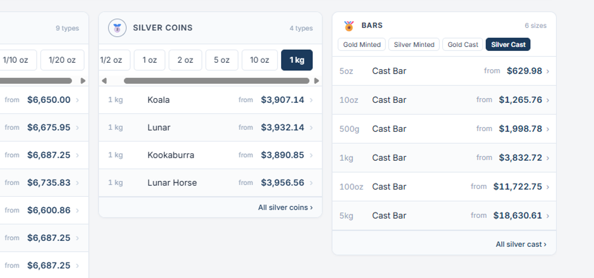 Check out the silver compare tables