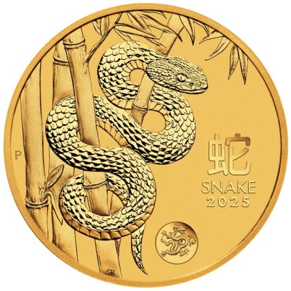 1 oz Gold Lunar Snake coin