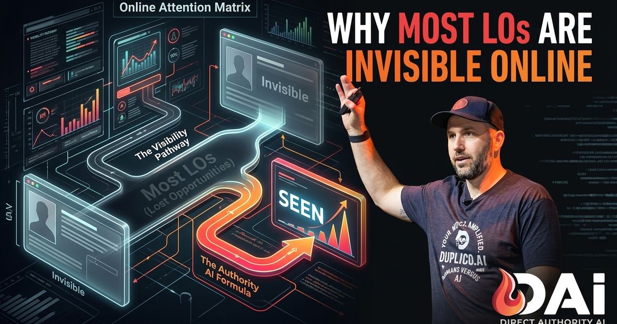 Loan officer looking at underperforming marketing metrics on a laptop while considering AI tools