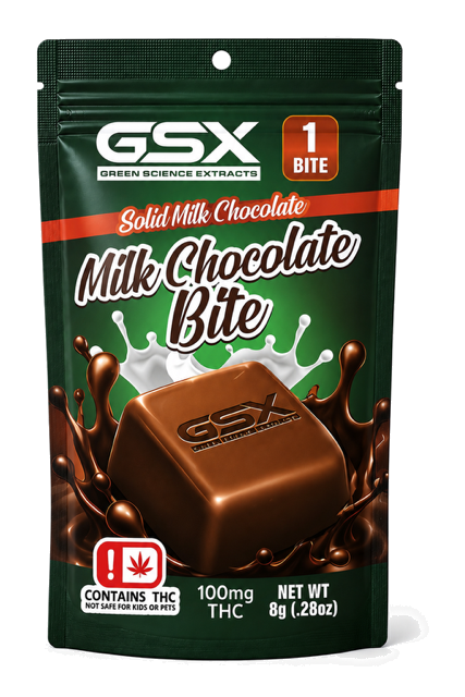 GSX Solid Milk Chocolate Bite, single-serve pouch