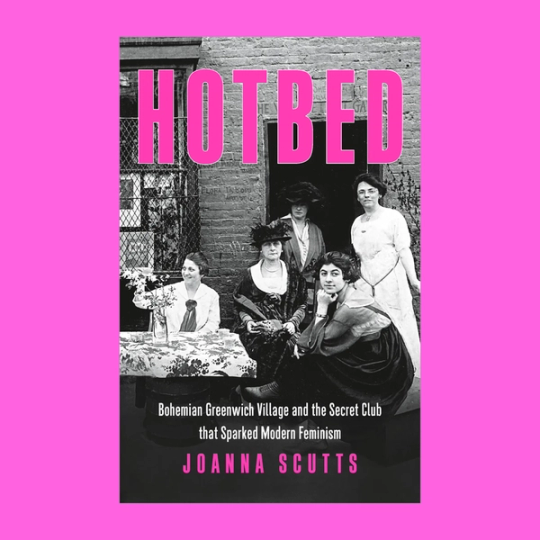 A cover of a book with a black and white image of a group of 5 women from the 1910–1920s sitting outside in an urban setting.
