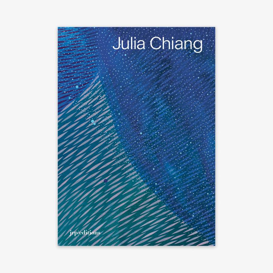 The cover front of a book titled "Julia Chiang," featuring a dynamic abstract design with sweeping diagonal strokes in shades of blue, teal, and purple.