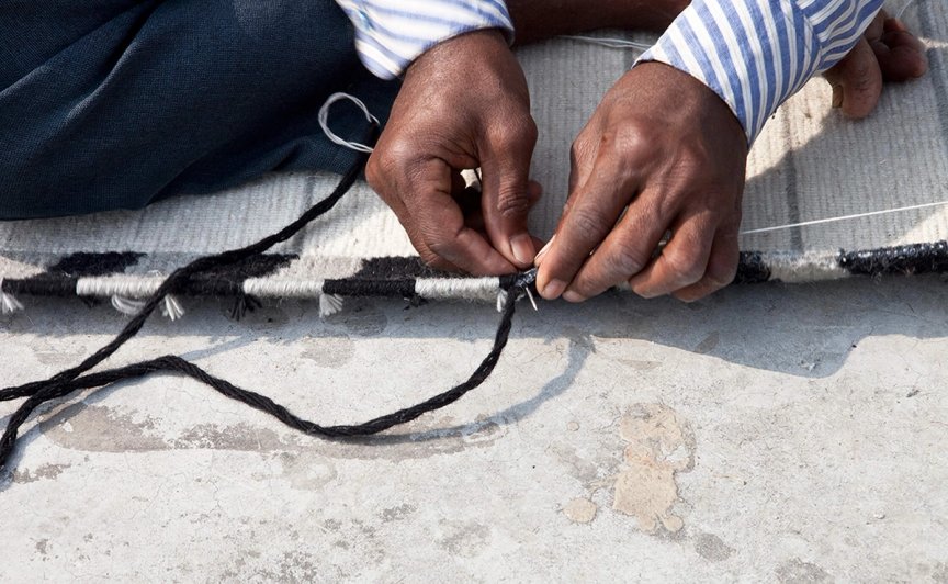 Finishing the rugs