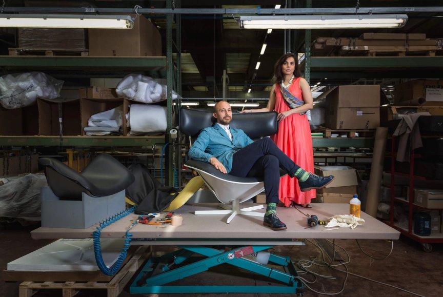 ALMORA ARMCHAIR IN B&B ITALIA'S FACTORY
