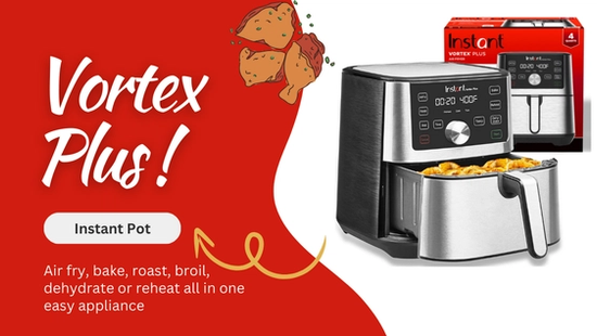 Instant Pot Vortex Plus 4-Qt Stainless Steel Air Fryer – 6-in-1 with Custom Smart Programs & Touchscreen