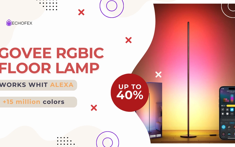 Govee RGBIC Floor Lamp Basic – Smart LED Corner Lamp with Music Sync