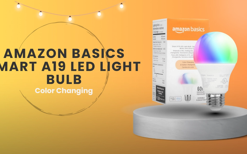 Amazon Basics Smart A19 LED Light Bulb, Color Changing