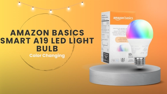Amazon Basics Smart A19 LED Light Bulb, Color Changing