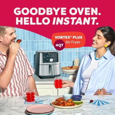 Instant Pot Vortex Plus 4-Qt Stainless Steel Air Fryer – 6-in-1 with Custom Smart Programs & Touchscreen view 2