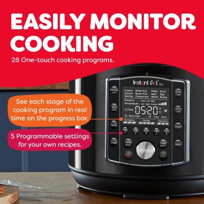 Instant Pot Pro 8-Quart 10-in-1 Multi-Use Pressure Cooker – Cooker, Steamer, Sterilizer, Sous Vide & More view 2