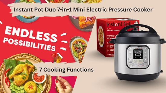 Instant Pot Duo Mini 3-Quart 7-in-1 Electric Pressure Cooker – Stainless Steel Compact Multi-Cooker