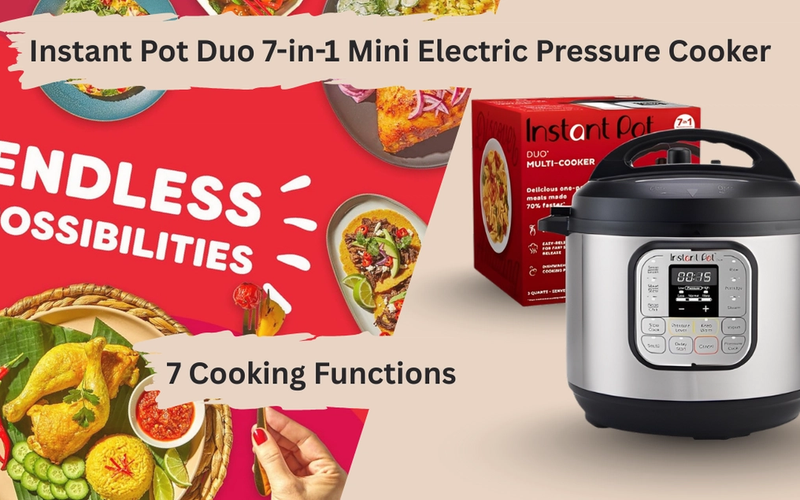 Instant Pot Duo Mini 3-Quart 7-in-1 Electric Pressure Cooker – Stainless Steel Compact Multi-Cooker