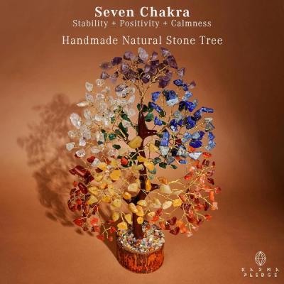 KARMAPLEDGE 7 Chakra Healing Crystal Tree of Life (Handmade) view 3