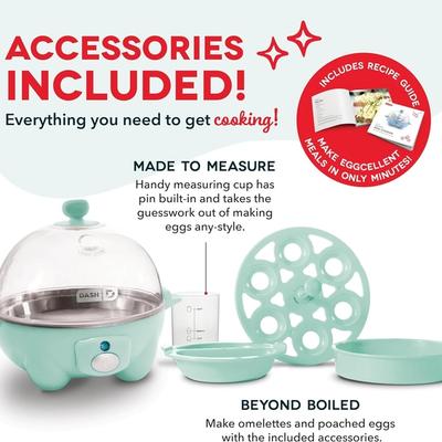 Dash Rapid Egg Cooker – 6-Egg Compact Electric Cooker for Perfect Hard-Boiled, Poached, Scrambled Eggs & Omelets view 2