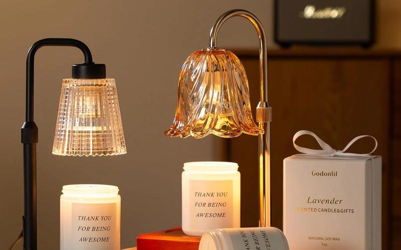 GODONLIF Candle Warmer Lamp, Adjustable Height with Timer & Dimmer