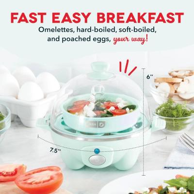 Dash Rapid Egg Cooker – 6-Egg Compact Electric Cooker for Perfect Hard-Boiled, Poached, Scrambled Eggs & Omelets view 1